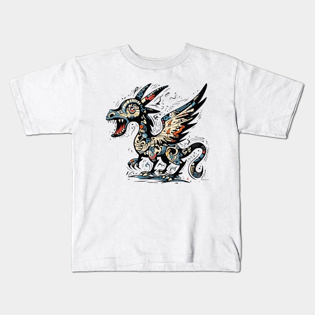 Dragon de los Muertos Kids T-Shirt by Pictopun